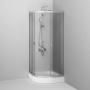 W88E-205-080MT64 X-Joy Twin Slide,  Душевое ограждение c поддоном, 80x80, профиль мат Хром