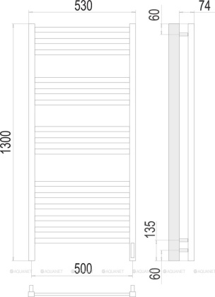 Полотенцесушитель Terminus Ното П15 500х1300 электро
