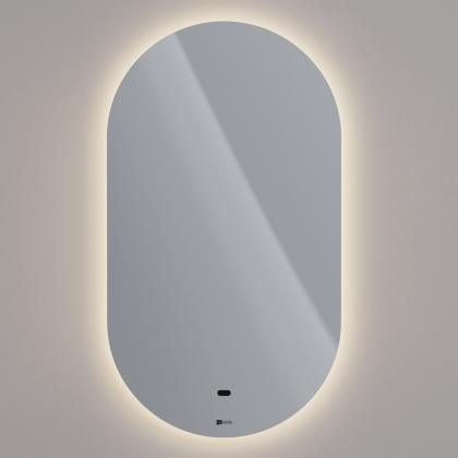 Зеркало Lemark OLSA 55х100см овальное с интерьерной подсветкой, с подогревом