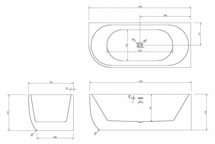 Акриловая ванна Abber 170х75 AB9315 R Акриловая ванна Abber 170х75 AB9315 R