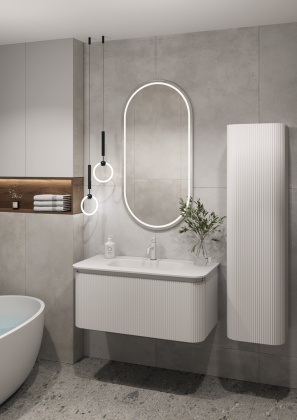 OVALE 1 полка рифленая 100CM БЕЛАЯ тумба + раковина OV1110100-100 Boheme OVALE 1 полка рифленая 100CM БЕЛАЯ тумба + раковина OV1110100-100 Boheme