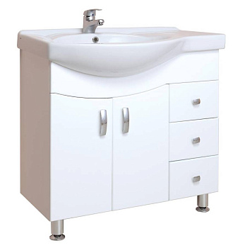 Тумба Onika Эльбрус 82 напольная, белая, крыло справа (ум. Коралл 82)