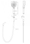 Ручной душ пятирежимный со шлангом PVC 150 см и держателем, хром, BB-DFS-5-CRM