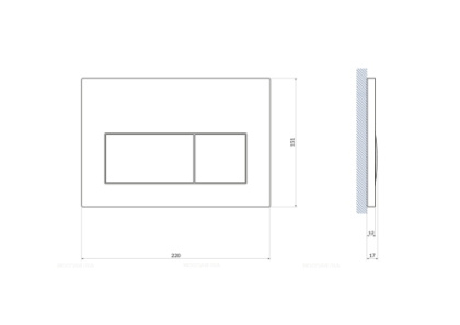 Кнопка PRESTO пластик черный матовый