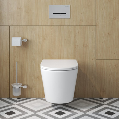 TRE-TOR Унитаз подвесной, безободковый, с системой смыва "Торнадо", с сиденьем soft close, BB5180CH-TOR/SC