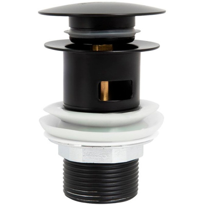 BB-SAT-NERO Донный клапан с системой "Клик-клак" с переливом, чёрный