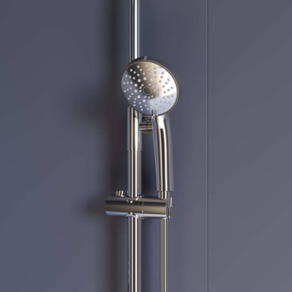 Душевая стойка RGW SP-26 Хром Головной душ/Смеситель (Ручной душ.Шланг 1,5 м.)