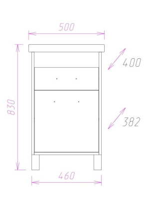 Тумба Onika Натали 50 напольная, ясень таормина (ум. Como 50/Фостер 50)