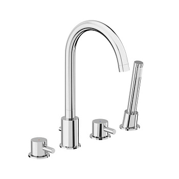 360400000 Scandinavian Pure смеситель на борт ванны, четырёхсекционный, хром