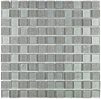 Мозаика стеклянная Shine Silver (чип 4*25*25) 300*300(22шт.-1.98м2), м2 Мозаика стеклянная Shine Silver (чип 4*25*25) 300*300(22шт.-1.98м2), м2