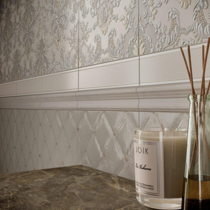 Бордюр настен. VT\A306\6000 Браганса бежевый светлый 5,4см*25см*8мм (1уп/30шт/0,405м2) матовый, шт