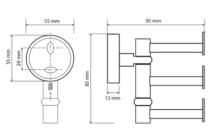 Крючок тройной поворотный