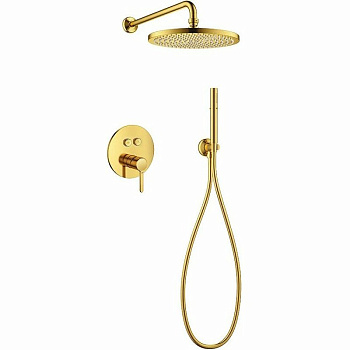 ECO-DSET-BORO Душевой набор (встраиваемый смеситель с кнопочным управлением, верхний душш диаметр 25 см, ручной душ со шлангом, штуцером и держател