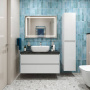 Тумба с раковиной подвесная BelBagno KRAFT 100 Cemento Grigio, раковина белая Тумба с раковиной подвесная BelBagno KRAFT 100 Cemento Grigio, раковина белая