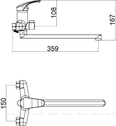 Смеситель для ванны OneLife P01-211cr полимерный Смеситель для ванны OneLife P01-211cr полимерный