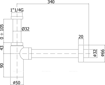 Сифон для раковины Paffoni Minimal ZACC240CR