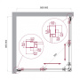 LUCE-A-2-90-P-Cr Душевой уголок, Условный размер, мм:900x900x1950 Габариты с диапазоном регулировок, мм:(885-900)х(885-900)  LUCE-A-2-90-P-Cr Душевой уголок, Условный размер, мм:900x900x1950 Габариты с диапазоном регулировок, мм:(885-900)х(885-900)
