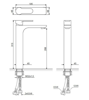 Смеситель для умывальника EXCELLENT Oxalia AREX.9002CR (хром) Смеситель для умывальника EXCELLENT Oxalia AREX.9002CR (хром)