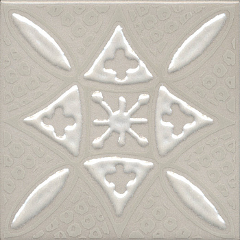 Декор Бахия 2 серый светлый глянцевый 9,8x9,8x0,7