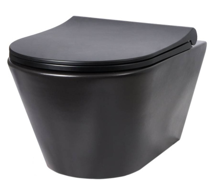 Унитаз подвесной безободковый Creto Logan L3 черный матовый 1003-002-L3BlMat