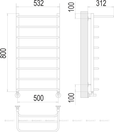 Полотенцесушитель Terminus Полка П8 500х800