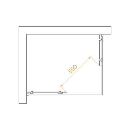 Душевой уголок  80*100*195 RGW PA-040 Прямоуг./Хром/Матовое/6 мм (Easy)