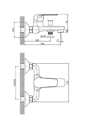 Смеситель для ванны/душа Orange Iris M41-100cr с душевым набором
