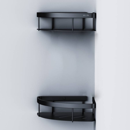 Полка для душа Sense L угловая двухъярусная, 6х30х23 см, черная, A7454222