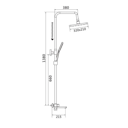 Душевая стойка со смесителем Shevanik S99G S9936G