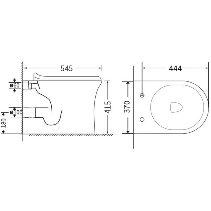 Agger AT01200 Унитаз напольный пристенный безободковый