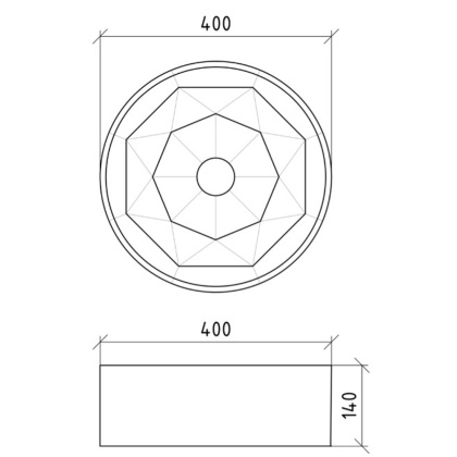 Раковина ГРАНЬ 400*140 золото