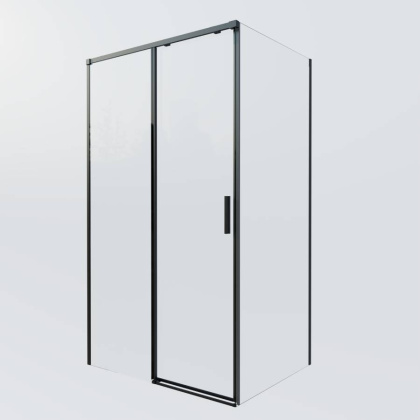 Душевой уголок Soft 2 VSR-3SO28010CLB, 1000*800, черный, стекло прозрачное