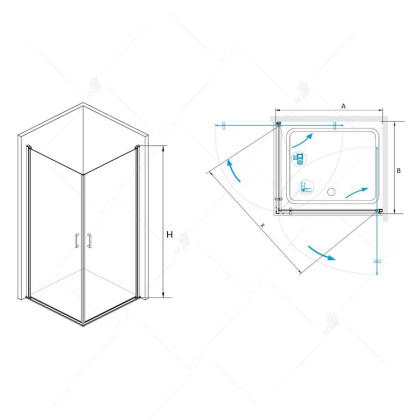 Душевой уголок RGW Leipzig LE-30 80x80 профиль Хром стекло прозрачное Душевой уголок RGW Leipzig LE-30 80x80 профиль Хром стекло прозрачное
