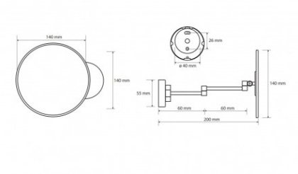 Косметическое зеркало без подсветки 140x200 Косметическое зеркало без подсветки 140x200