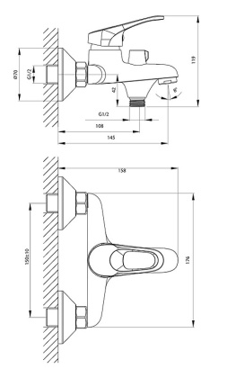 Смеситель Rossinka B35-30 для ванны Смеситель Rossinka B35-30 для ванны