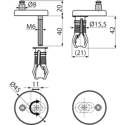 Петли с верхним монтажом, пластиковая крышка
