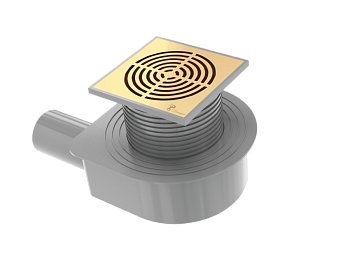 Душевой трап SMART DESIGN 15x15 cm, нерж.сталь ЗОЛОТО