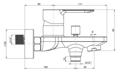 Смеситель SONATA для ванны, хром