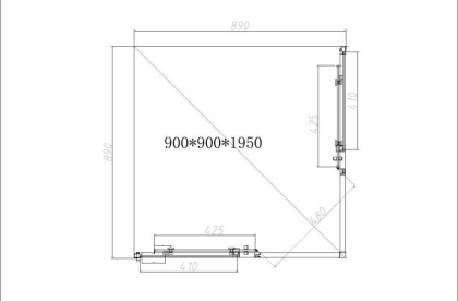 Душевой уголок Slim-N VSS-4SN900CL, 900*900, хром, стекло прозрачное