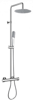 SIESTA-F-CD-T-01 Душевая стойка с термостатическим смесителем верхним и ручным душем, хром, ручки хром