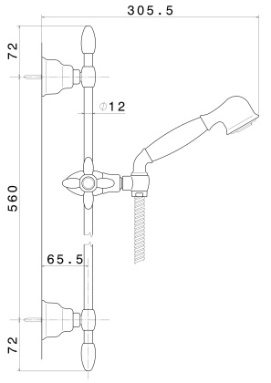 Душевая стойка MUSE без выхода для подачи воды, хром глянец
