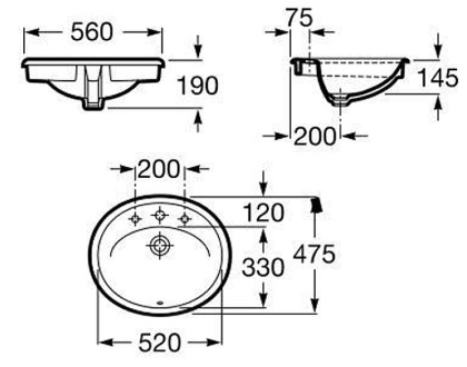 Раковина Roca Java 56 см, 327863000 белая
