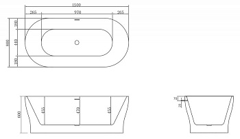 Акриловая ванна BELBAGNO BB405-1500-800
