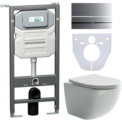 Сет 4 в 1 Инсталляция с кнопкой+унитаз+шумоизоляция