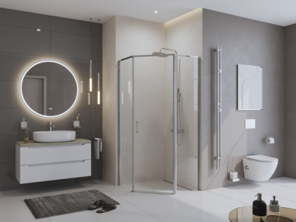 Душевой уголок BelBagno UNO-195-P-1-100-C-NERO Душевой уголок BelBagno UNO-195-P-1-100-C-NERO