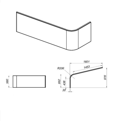 W72A-160U100W-P2 фронтальная панель для ванны spirit, универсальная W72A-160U100W-P2 фронтальная панель для ванны spirit, универсальная