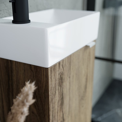 Тумба подвесная SANCOS Mini 355х205х500, с распашной дверцей, внутри 1 полка, дуб чарльстон , арт.MN35ECHL Тумба подвесная SANCOS Mini 355х205х500, с распашной дверцей, внутри 1 полка, дуб чарльстон , арт.MN35ECHL