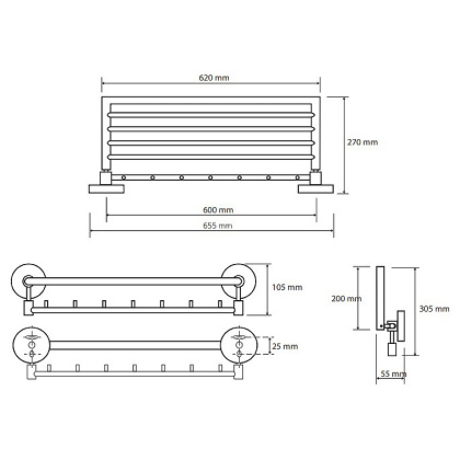 Полочка для полотенец с крючками