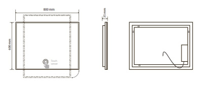 Зеркало с подсветкой и "Touch"сенсором 600 ммx800 мм