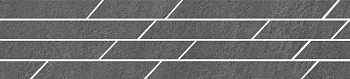 Бордюр Гренель серый темный мозаичный 46,8x9,8x0,9